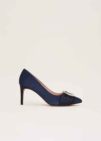 Phase Eight Embellished Court Heels Navy Australia | XM9428017